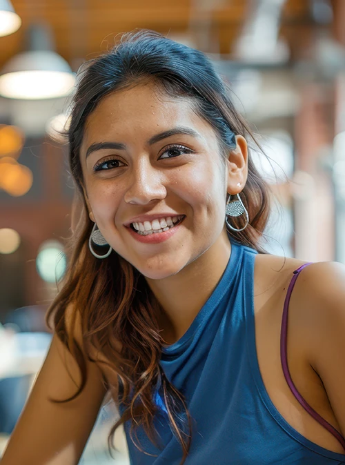 Frau im Café de Paris am Flughafen Asbach/Eudenbach